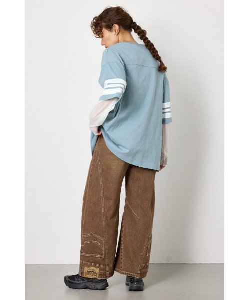 RODEO CROWNS WIDE BOWL(ロデオクラウンズワイドボウル)の「チュールレイヤードトップス(Tシャツ/カットソー・レディース・ブルー/ブラック/ホワイト・FREE)」の13枚目の写真