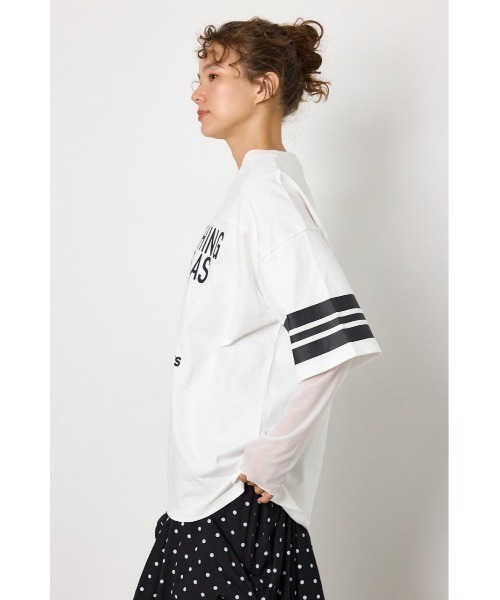 RODEO CROWNS WIDE BOWL(ロデオクラウンズワイドボウル)の「チュールレイヤードトップス(Tシャツ/カットソー・レディース・ブルー/ブラック/ホワイト・FREE)」の15枚目の写真