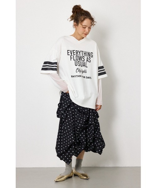 RODEO CROWNS WIDE BOWL(ロデオクラウンズワイドボウル)の「チュールレイヤードトップス(Tシャツ/カットソー・レディース・ブルー/ブラック/ホワイト・FREE)」の17枚目の写真