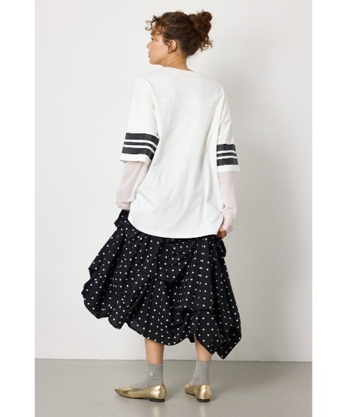 RODEO CROWNS WIDE BOWL(ロデオクラウンズワイドボウル)の「チュールレイヤードトップス(Tシャツ/カットソー・レディース・ブルー/ブラック/ホワイト・FREE)」の18枚目の写真