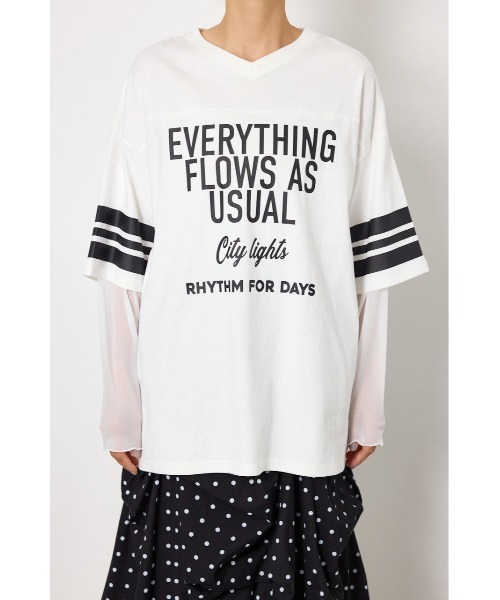 RODEO CROWNS WIDE BOWL(ロデオクラウンズワイドボウル)の「チュールレイヤードトップス(Tシャツ/カットソー・レディース・ブルー/ブラック/ホワイト・FREE)」の19枚目の写真