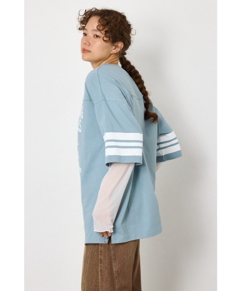 RODEO CROWNS WIDE BOWL(ロデオクラウンズワイドボウル)の「チュールレイヤードトップス(Tシャツ/カットソー・レディース・ブルー/ブラック/ホワイト・FREE)」の10枚目の写真