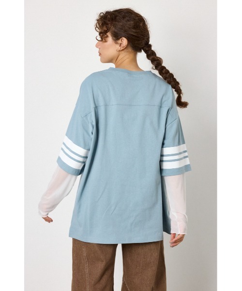 RODEO CROWNS WIDE BOWL(ロデオクラウンズワイドボウル)の「チュールレイヤードトップス(Tシャツ/カットソー・レディース・ブルー/ブラック/ホワイト・FREE)」の11枚目の写真