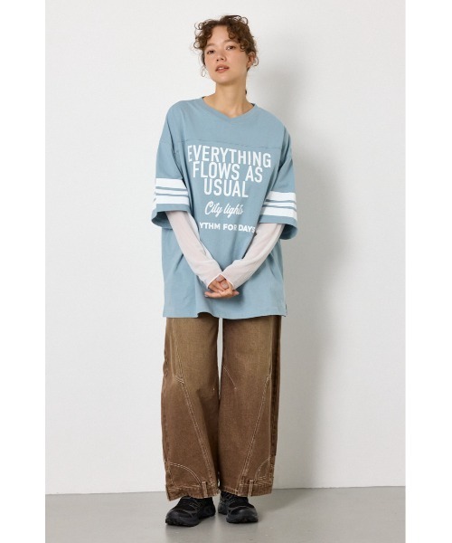 RODEO CROWNS WIDE BOWL(ロデオクラウンズワイドボウル)の「チュールレイヤードトップス(Tシャツ/カットソー・レディース・ブルー/ブラック/ホワイト・FREE)」の12枚目の写真