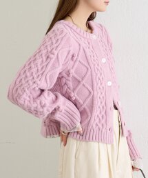 ケーブルショートニットカーディガン