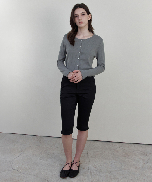 WEDNESDAYOASISFORWOMEN（ウェンズデー オアシス フォー ウーマン）の「[MUSINSA EDITION X セニ] ソフトウェーブ ロングスリーブ カーディガン_ASH CHARCOAL（カーディガン/ボレロ・レディース・チャコールアッシュ・FREE）」の4枚目の写真