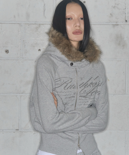 FANCY CLUB(ファンシークラブ)の「ルースリスファーフードジップアップ (GRAY) F25ZA005(パーカー・レディース・その他・ONE SIZE)」の2枚目の写真