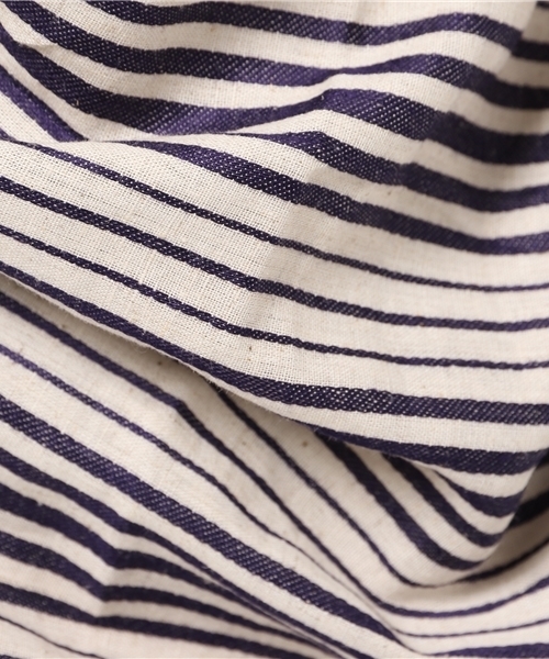 LBC(エルビーシー)の「リネンコットン変形ボーダーワンピース (ワンピース・レディース・ネイビー/オフホワイト/ダークブルー・LARGE/MEDIUM)」の14枚目の写真