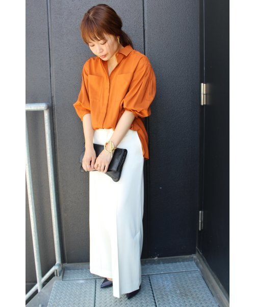 FIGARO Paris(フィガロパリ)の「ボリュームスリーブシャツ◆(シャツ/ブラウス・レディース・ホワイト/オレンジ/ネイビー・36/38)」の5枚目の写真