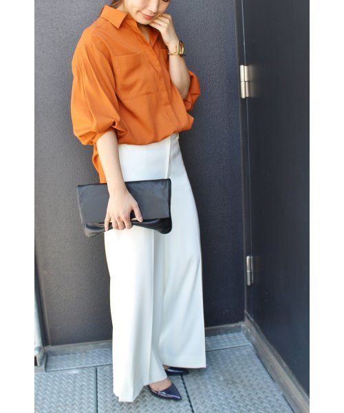 FIGARO Paris(フィガロパリ)の「ボリュームスリーブシャツ◆(シャツ/ブラウス・レディース・ホワイト/オレンジ/ネイビー・36/38)」の7枚目の写真