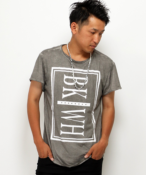 VENCEEXCHANGE(ヴァンスエクスチェンジ)の「セイソン染めロング丈Tシャツ(Tシャツ/カットソー・メンズ・ブラック/オリーブ・LARGE/MEDIUM)」の1枚目の写真