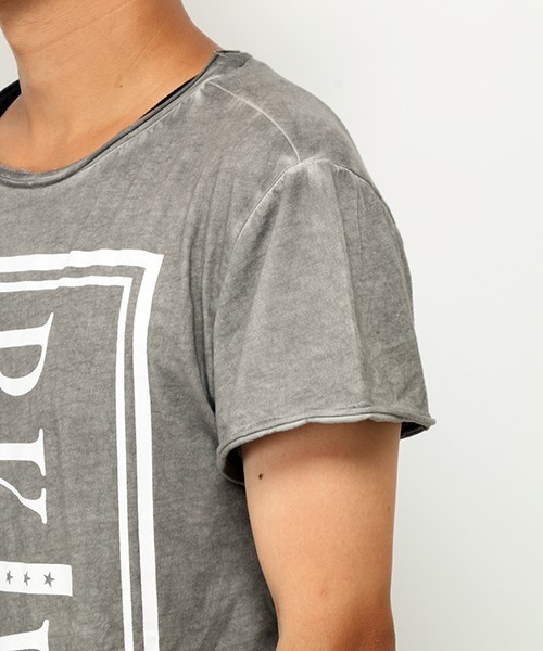 VENCEEXCHANGE(ヴァンスエクスチェンジ)の「セイソン染めロング丈Tシャツ(Tシャツ/カットソー・メンズ・ブラック/オリーブ・LARGE/MEDIUM)」の6枚目の写真