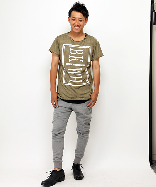 VENCEEXCHANGE(ヴァンスエクスチェンジ)の「セイソン染めロング丈Tシャツ(Tシャツ/カットソー・メンズ・ブラック/オリーブ・LARGE/MEDIUM)」の8枚目の写真