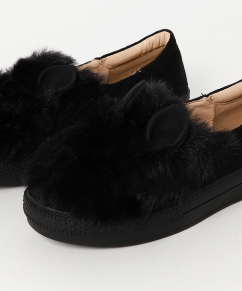 Noubel Voug Relax（ヌーベルヴォーグリラックス）の「Noubel Voug Relax（ヌーベルヴォーグリラックス）/ねこ耳ファーデザインシューズ（スニーカー・レディース・グレー/アイボリー/ブラック/ベージュ/レオパード・L/M/LL/S）」の10枚目の写真