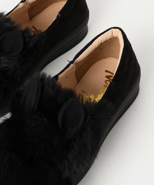 Noubel Voug Relax（ヌーベルヴォーグリラックス）の「Noubel Voug Relax（ヌーベルヴォーグリラックス）/ねこ耳ファーデザインシューズ（スニーカー・レディース・グレー/アイボリー/ブラック/ベージュ/レオパード・L/M/LL/S）」の11枚目の写真