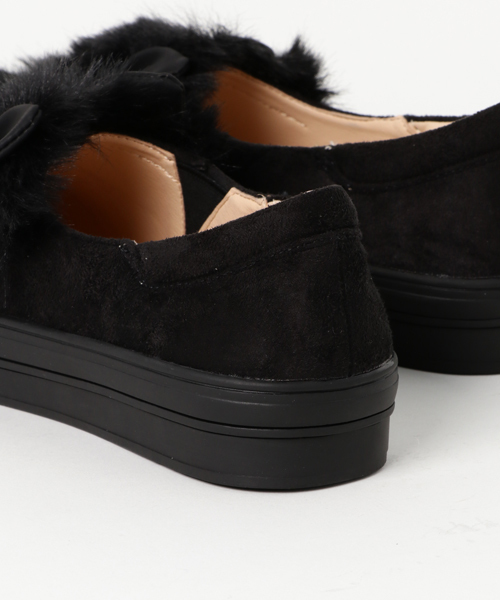 Noubel Voug Relax（ヌーベルヴォーグリラックス）の「Noubel Voug Relax（ヌーベルヴォーグリラックス）/ねこ耳ファーデザインシューズ（スニーカー・レディース・グレー/アイボリー/ブラック/ベージュ/レオパード・L/M/LL/S）」の12枚目の写真