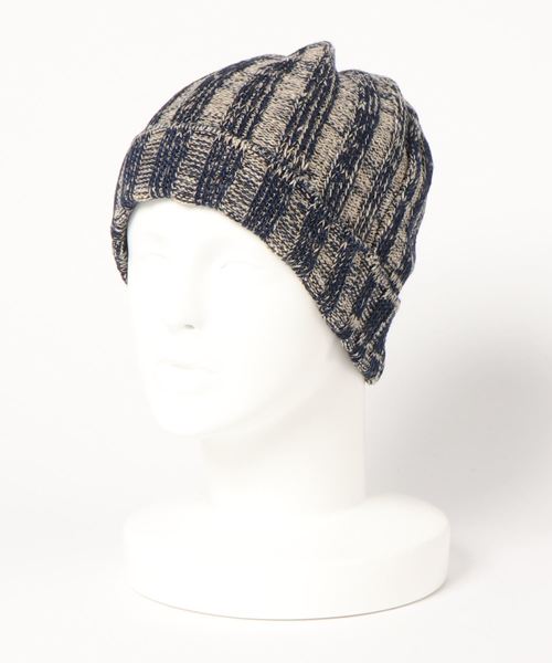 ROTOTO(ロトト)の「【RoToTo/ロトト】COTTONWOOL INDIGOCAP/コットンウールインディゴキャップ(ニットキャップ/ビーニー・メンズ・ライトインディゴブルー/ダークインディゴブルー・FREE)」の2枚目の写真