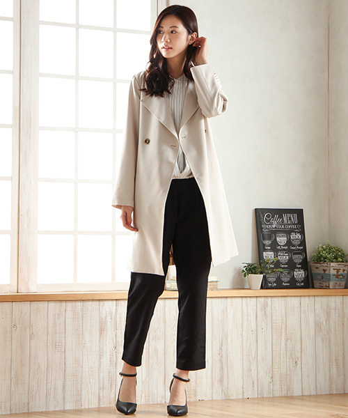 Honeys（ハニーズ）の「ワイドテーパードパンツ（チノパンツ・レディース・ブラック/カーキ/ピンク/ベージュ・S/M/L）」の16枚目の写真