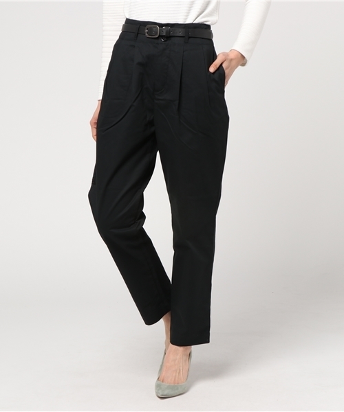 Honeys（ハニーズ）の「ワイドテーパードパンツ（チノパンツ・レディース・ブラック/カーキ/ピンク/ベージュ・S/M/L）」の2枚目の写真