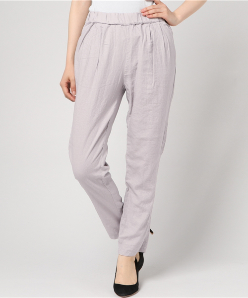 LBC(エルビーシー)の「リネンレーヨンテーパードパンツ (その他パンツ・レディース・ライトグレー/ブラック/ブルー/ダークグリーン・MEDIUM/LARGE)」の1枚目の写真