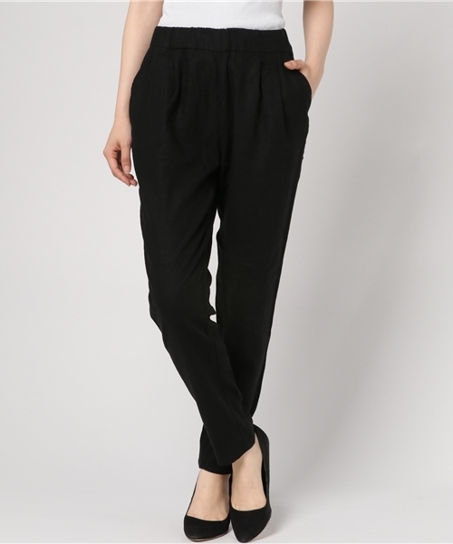 LBC(エルビーシー)の「リネンレーヨンテーパードパンツ (その他パンツ・レディース・ライトグレー/ブラック/ブルー/ダークグリーン・MEDIUM/LARGE)」の2枚目の写真