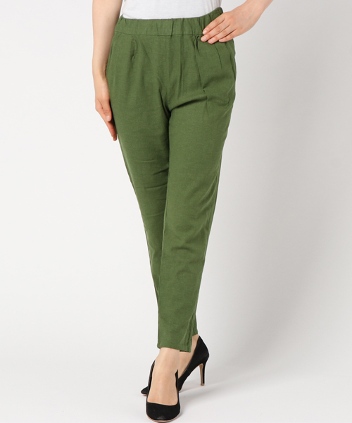 LBC(エルビーシー)の「リネンレーヨンテーパードパンツ (その他パンツ・レディース・ライトグレー/ブラック/ブルー/ダークグリーン・MEDIUM/LARGE)」の3枚目の写真