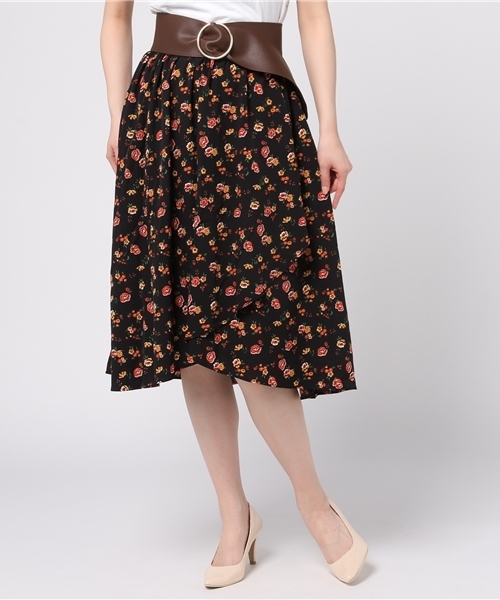 Honeys（ハニーズ）の「イレギュラーヘムスカート（スカート・レディース・ブラック系その他/ブルー/イエロー/ホワイト系その他/ピンク・L/M）」の2枚目の写真