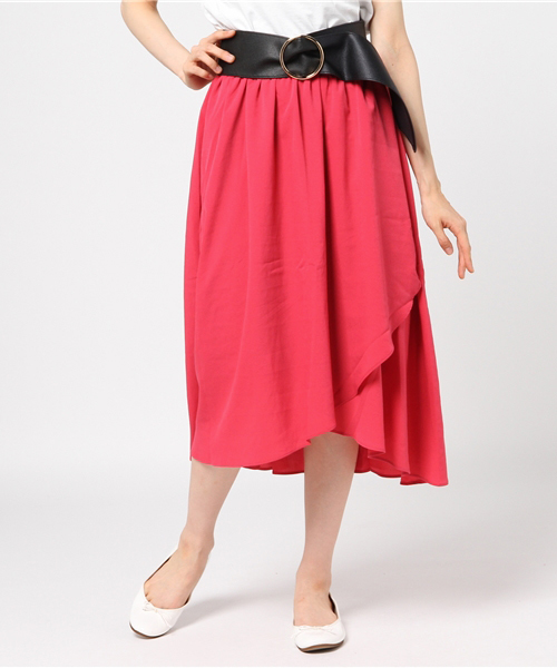 Honeys（ハニーズ）の「イレギュラーヘムスカート（スカート・レディース・ブラック系その他/ブルー/イエロー/ホワイト系その他/ピンク・L/M）」の5枚目の写真