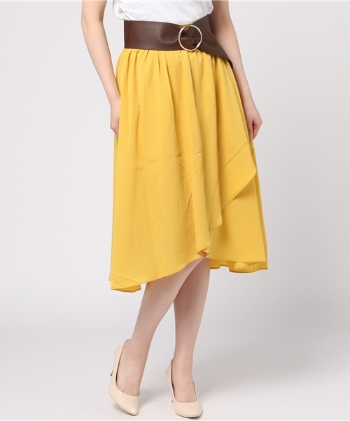 Honeys（ハニーズ）の「イレギュラーヘムスカート（スカート・レディース・ブラック系その他/ブルー/イエロー/ホワイト系その他/ピンク・L/M）」の4枚目の写真