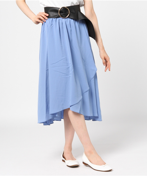 Honeys（ハニーズ）の「イレギュラーヘムスカート（スカート・レディース・ブラック系その他/ブルー/イエロー/ホワイト系その他/ピンク・L/M）」の3枚目の写真