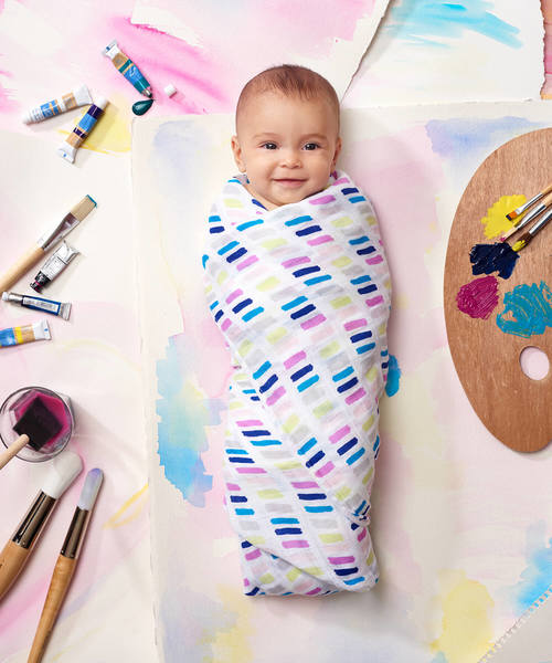 aden + anais (エイデンアンドアネイ)の「スワドル 4枚入り(おくるみ・キッズ・桜/スモークピンク/ベビーピンク/ダークパープル/パープル/サーモンピンク/コーラルピンク/ピンク系その他2/ピンク系その他3/ピンク系その他4/レッド系その他/ブルー/ライトブルーグレー/ピンク系その他5/ブルー系その他4/ホワイト系その他/サファリグリーン/レッド/イエロー/ライトイエロー/ブルー系その他/ピンク系その他/ホワイト系その他2/ホワイト×レッド/ホワイト×グレー/ピンク・FREE)」の12枚目の写真