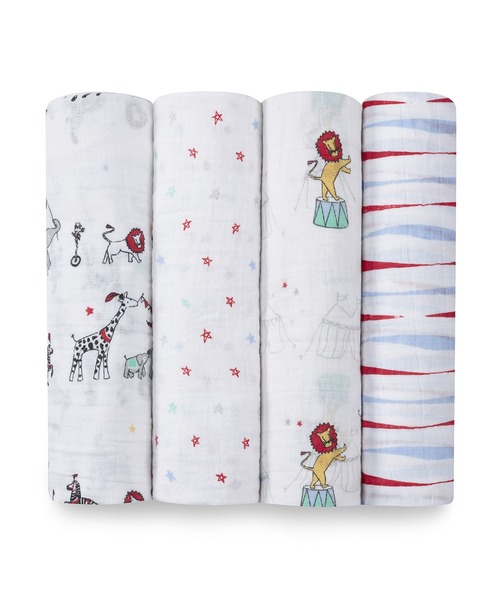 aden + anais (エイデンアンドアネイ)の「スワドル 4枚入り(おくるみ・キッズ・桜/スモークピンク/ベビーピンク/ダークパープル/パープル/サーモンピンク/コーラルピンク/ピンク系その他2/ピンク系その他3/ピンク系その他4/レッド系その他/ブルー/ライトブルーグレー/ピンク系その他5/ブルー系その他4/ホワイト系その他/サファリグリーン/レッド/イエロー/ライトイエロー/ブルー系その他/ピンク系その他/ホワイト系その他2/ホワイト×レッド/ホワイト×グレー/ピンク・FREE)」の2枚目の写真