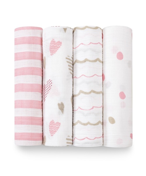 aden + anais (エイデンアンドアネイ)の「スワドル 4枚入り(おくるみ・キッズ・桜/スモークピンク/ベビーピンク/ダークパープル/パープル/サーモンピンク/コーラルピンク/ピンク系その他2/ピンク系その他3/ピンク系その他4/レッド系その他/ブルー/ライトブルーグレー/ピンク系その他5/ブルー系その他4/ホワイト系その他/サファリグリーン/レッド/イエロー/ライトイエロー/ブルー系その他/ピンク系その他/ホワイト系その他2/ホワイト×レッド/ホワイト×グレー/ピンク・FREE)」の16枚目の写真
