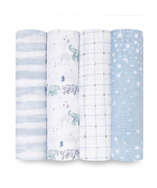 aden + anais (エイデンアンドアネイ)の「スワドル 4枚入り(おくるみ・キッズ・桜/スモークピンク/ベビーピンク/ダークパープル/パープル/サーモンピンク/コーラルピンク/ピンク系その他2/ピンク系その他3/ピンク系その他4/レッド系その他/ブルー/ライトブルーグレー/ピンク系その他5/ブルー系その他4/ホワイト系その他/サファリグリーン/レッド/イエロー/ライトイエロー/ブルー系その他/ピンク系その他/ホワイト系その他2/ホワイト×レッド/ホワイト×グレー/ピンク・FREE)」の10枚目の写真