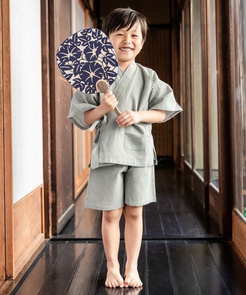 男の子 甚平単品 グレー縞 浴衣 Kimonomachi キモノマチ のファッション通販 Zozotown