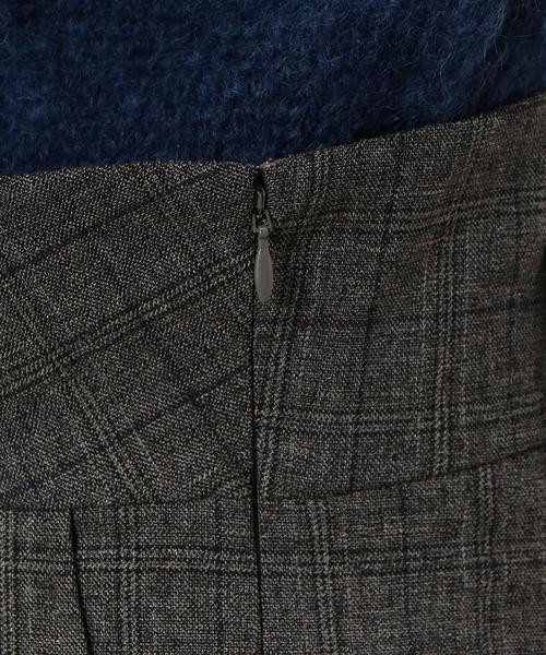 green label relaxing(グリーンレーベルリラクシング)の「KC T/R チェック ベルトツキ タック ワイドパンツ(その他パンツ・レディース・グレー・36/38)」の13枚目の写真