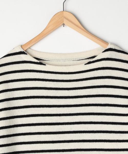 coen（コーエン）の「【手洗い可】ラムウールブレンドボーダーウォッシャブルボートネックニット（ニット/セーター・メンズ・ブラック/グレー/オフホワイト・SMALL/MEDIUM/LARGE/X-LARGE）」の5枚目の写真