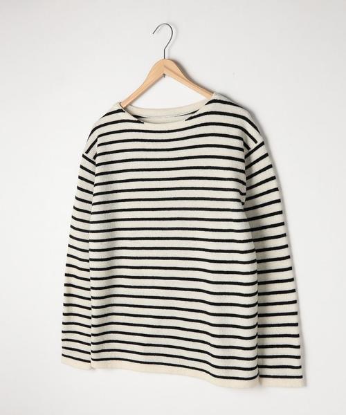 coen（コーエン）の「【手洗い可】ラムウールブレンドボーダーウォッシャブルボートネックニット（ニット/セーター・メンズ・ブラック/グレー/オフホワイト・SMALL/MEDIUM/LARGE/X-LARGE）」の9枚目の写真