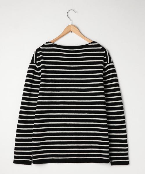 coen（コーエン）の「【手洗い可】ラムウールブレンドボーダーウォッシャブルボートネックニット（ニット/セーター・メンズ・ブラック/グレー/オフホワイト・SMALL/MEDIUM/LARGE/X-LARGE）」の13枚目の写真