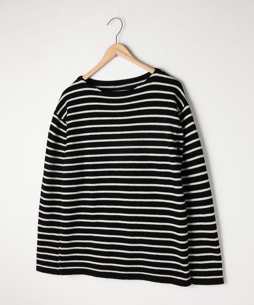 coen（コーエン）の「【手洗い可】ラムウールブレンドボーダーウォッシャブルボートネックニット（ニット/セーター・メンズ・ブラック/グレー/オフホワイト・SMALL/MEDIUM/LARGE/X-LARGE）」の15枚目の写真