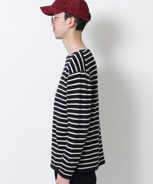 coen（コーエン）の「【手洗い可】ラムウールブレンドボーダーウォッシャブルボートネックニット（ニット/セーター・メンズ・ブラック/グレー/オフホワイト・SMALL/MEDIUM/LARGE/X-LARGE）」の17枚目の写真