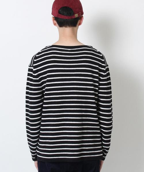 coen（コーエン）の「【手洗い可】ラムウールブレンドボーダーウォッシャブルボートネックニット（ニット/セーター・メンズ・ブラック/グレー/オフホワイト・SMALL/MEDIUM/LARGE/X-LARGE）」の18枚目の写真