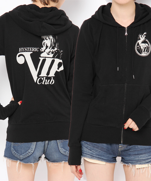 ル*カ様 ヒステリックグラマーVIP Club ジップアップフード付きパーカー HYSTERIC GLAMOUR（ヒステリックグラマー）の「VIP CLUB TODAY