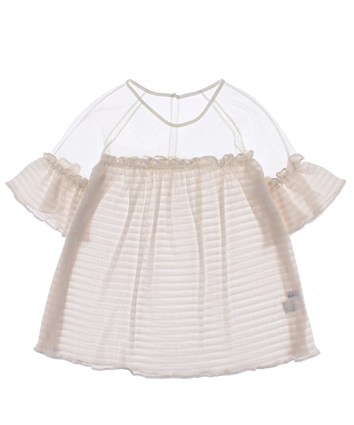 DING(ディング)の「DING/フリルトップス(Tシャツ/カットソー・レディース・ホワイト/ブラック・FREE)」の1枚目の写真