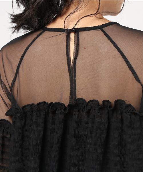 DING(ディング)の「DING/フリルトップス(Tシャツ/カットソー・レディース・ホワイト/ブラック・FREE)」の8枚目の写真