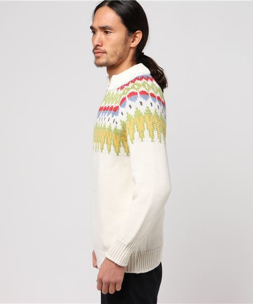 GREEN BOWL（グリーンボウル）の「GREEN BOWL Cowichan　Sweater/グリーンボウル ノルディック 柄 カウチン セーター（ニット/セーター・メンズ・チャコールグレー/キナリ・38/36）」の10枚目の写真