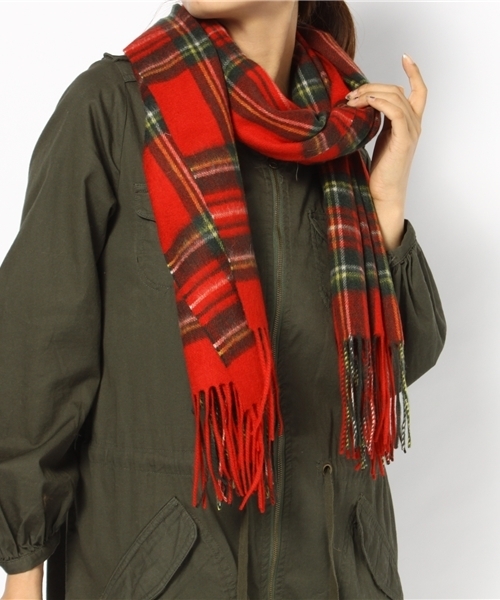 coen（コーエン）の「ウールチェック2WAYストール（ストール/ショール・レディース・レッド/ケリー/ダークグリーン/ネイビー・フリー）」の12枚目の写真