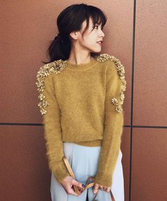 INSCRIRE/アンスクリア】Mohair Cardigan/モヘアショートニット