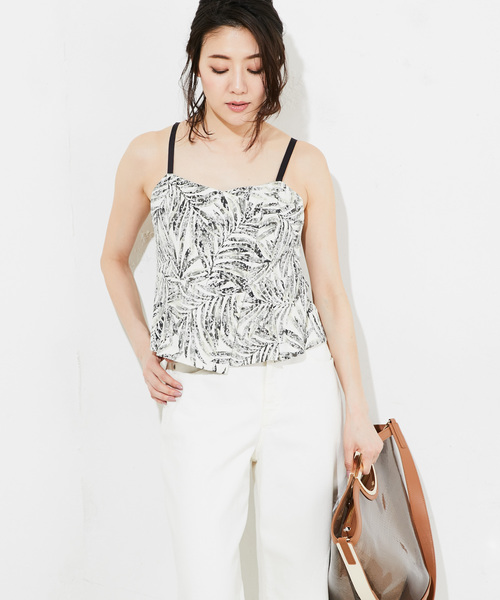 RIVE DROITE（リヴドロワ）の「パームリーフビスチェ（Tシャツ/カットソー・レディース・カーキ/グリーン/ホワイト/サンドベージュ・FREE/0/1）」の8枚目の写真