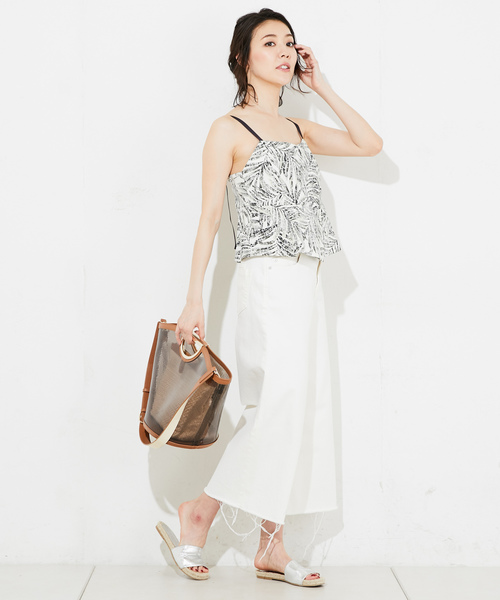 RIVE DROITE（リヴドロワ）の「パームリーフビスチェ（Tシャツ/カットソー・レディース・カーキ/グリーン/ホワイト/サンドベージュ・FREE/0/1）」の6枚目の写真